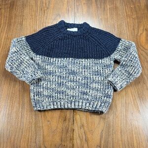 Zara Kids Navy and Cream Knit Sweater